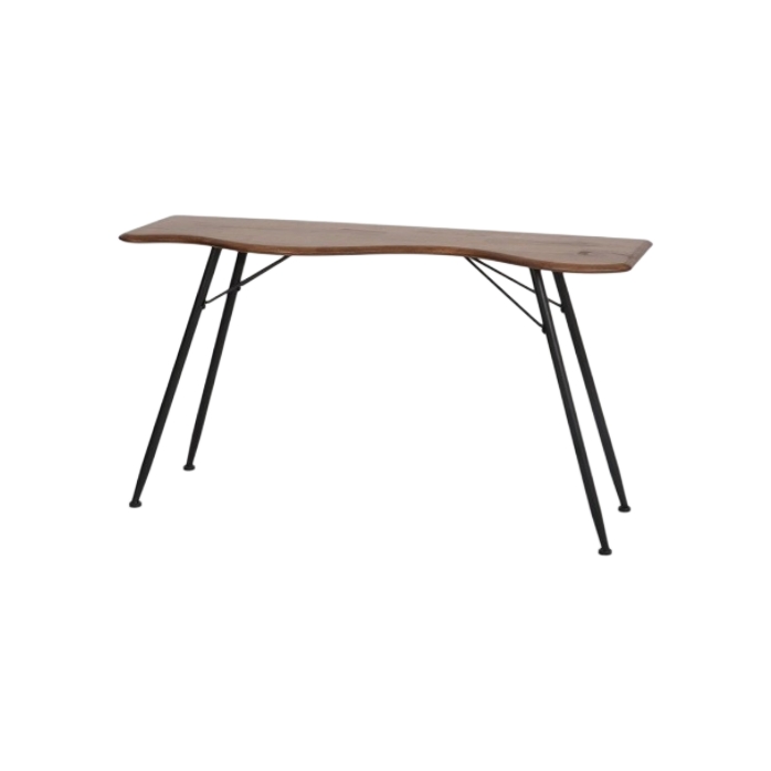  Wood console with black legs modern design 