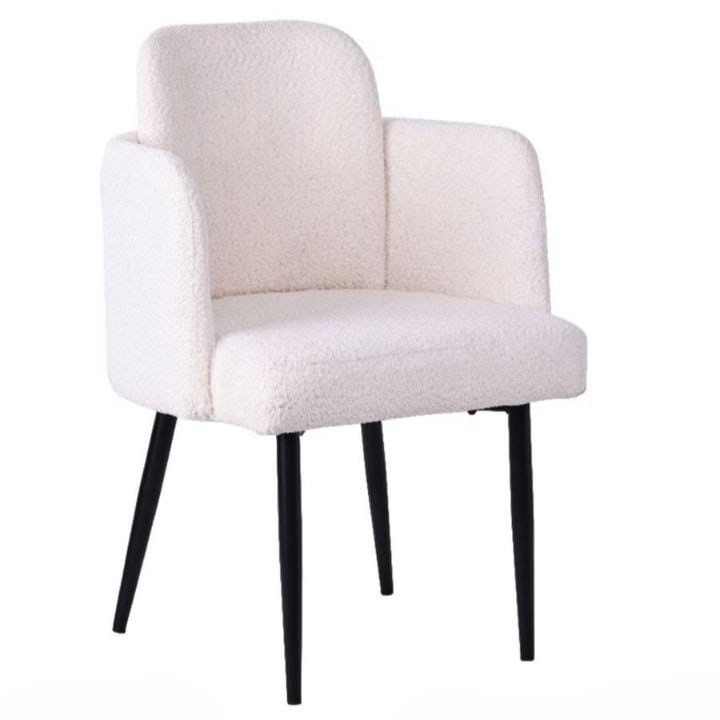  Beige accent chair with oak legs 
