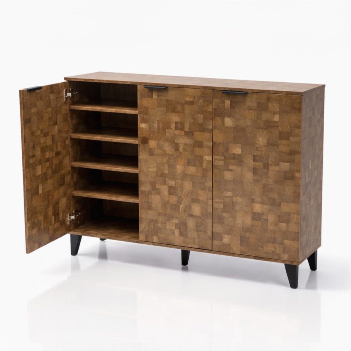  Brown 3-door storage cabinet 