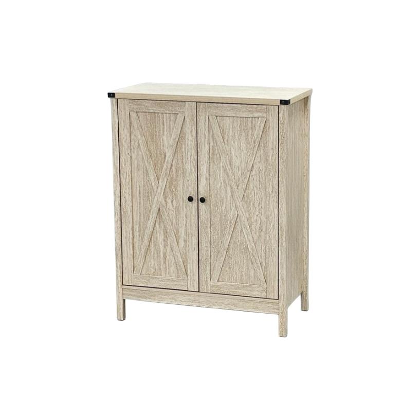  Light wood shoe cabinet with modern entryway design 