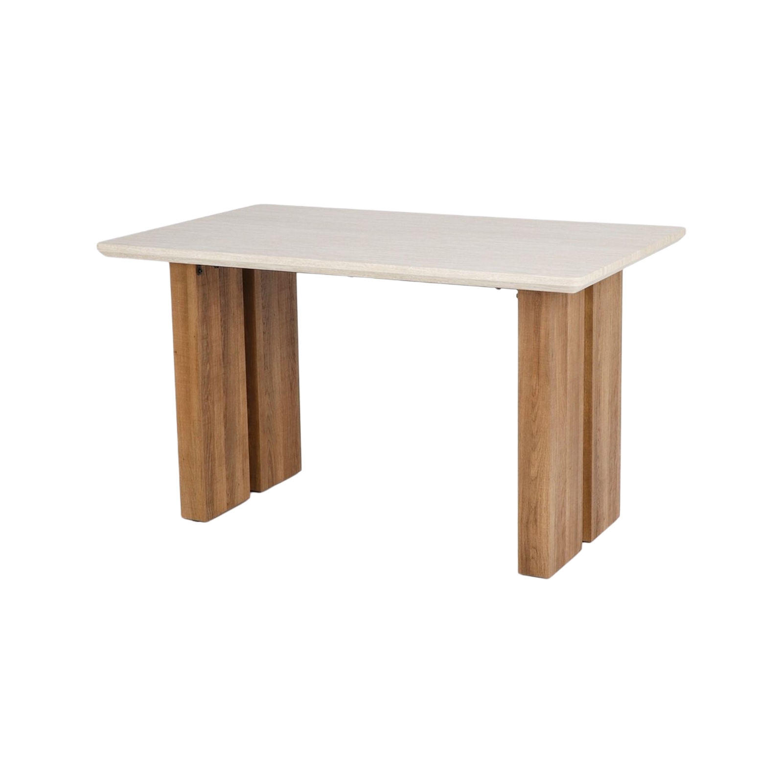  Beige dining table with wooden base modern design 