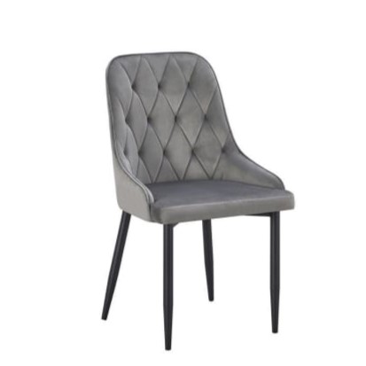  Dark gray quilted dining chair with contemporary style 