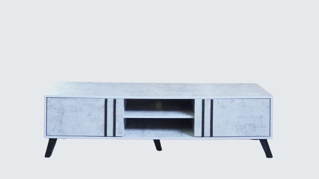  Light grey TV console with modern elegant design 