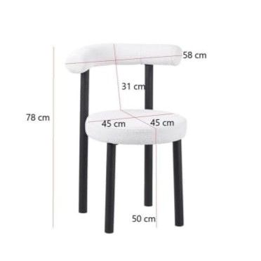  White modern boucle single chair 
