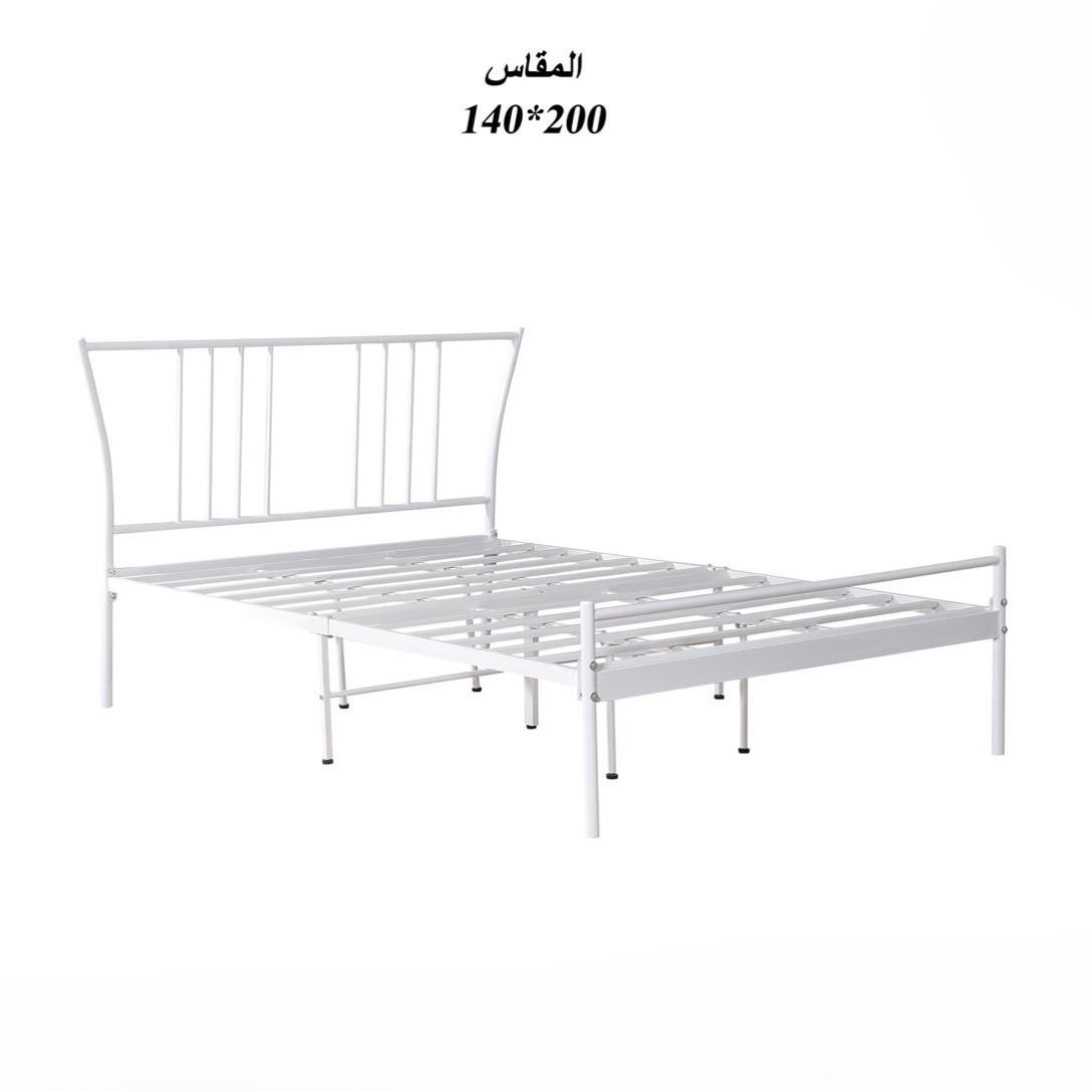  سرير معدني نفر ونص 140×200 لون أبيض 