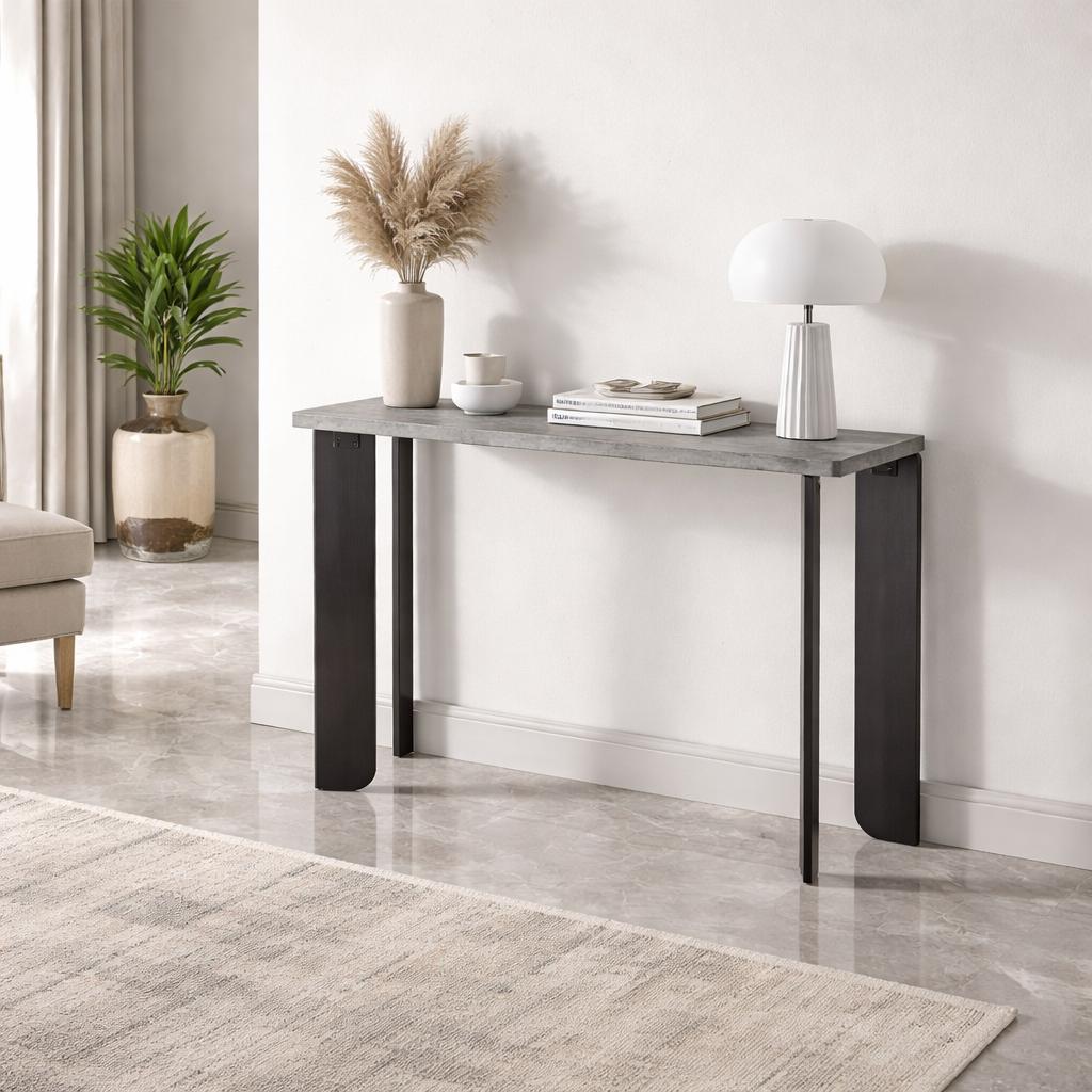  Console grey top with black legs modern design 