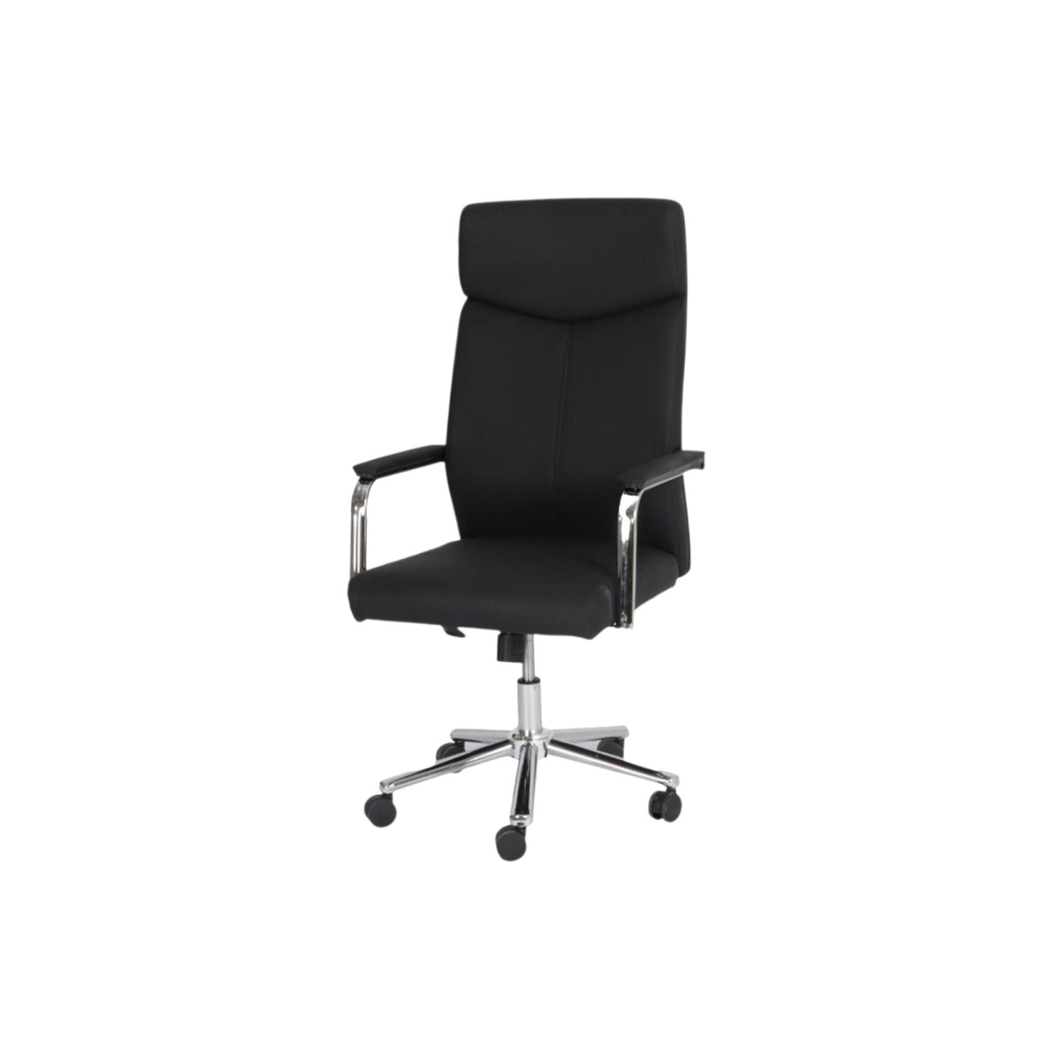  Black executive office chair with professional design and rolling base 