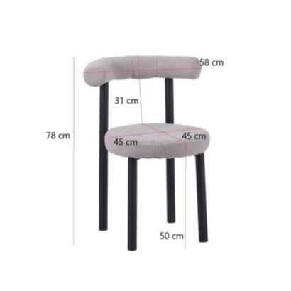  Grey modern boucle single chair 