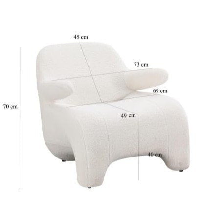  Beige single boucle armchair with soft elegant design 