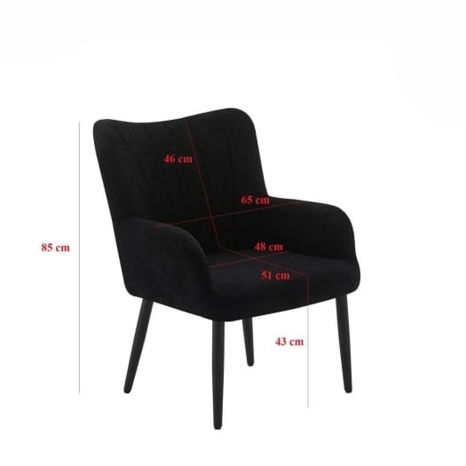  Black bouclé chair with elegant modern comfort 