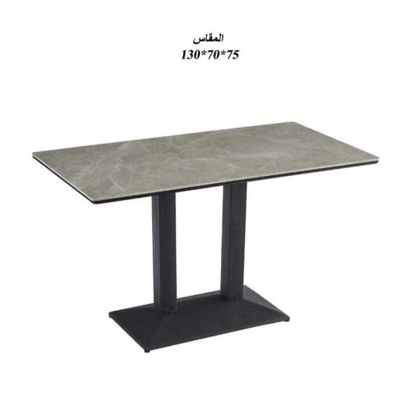 طاولة طعام سيراميكية مستطيلة باللون الرمادي بتصميم عصري راقٍ 