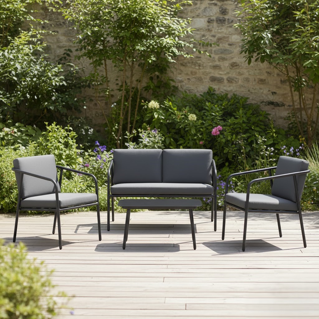  Modern grey outdoor set 