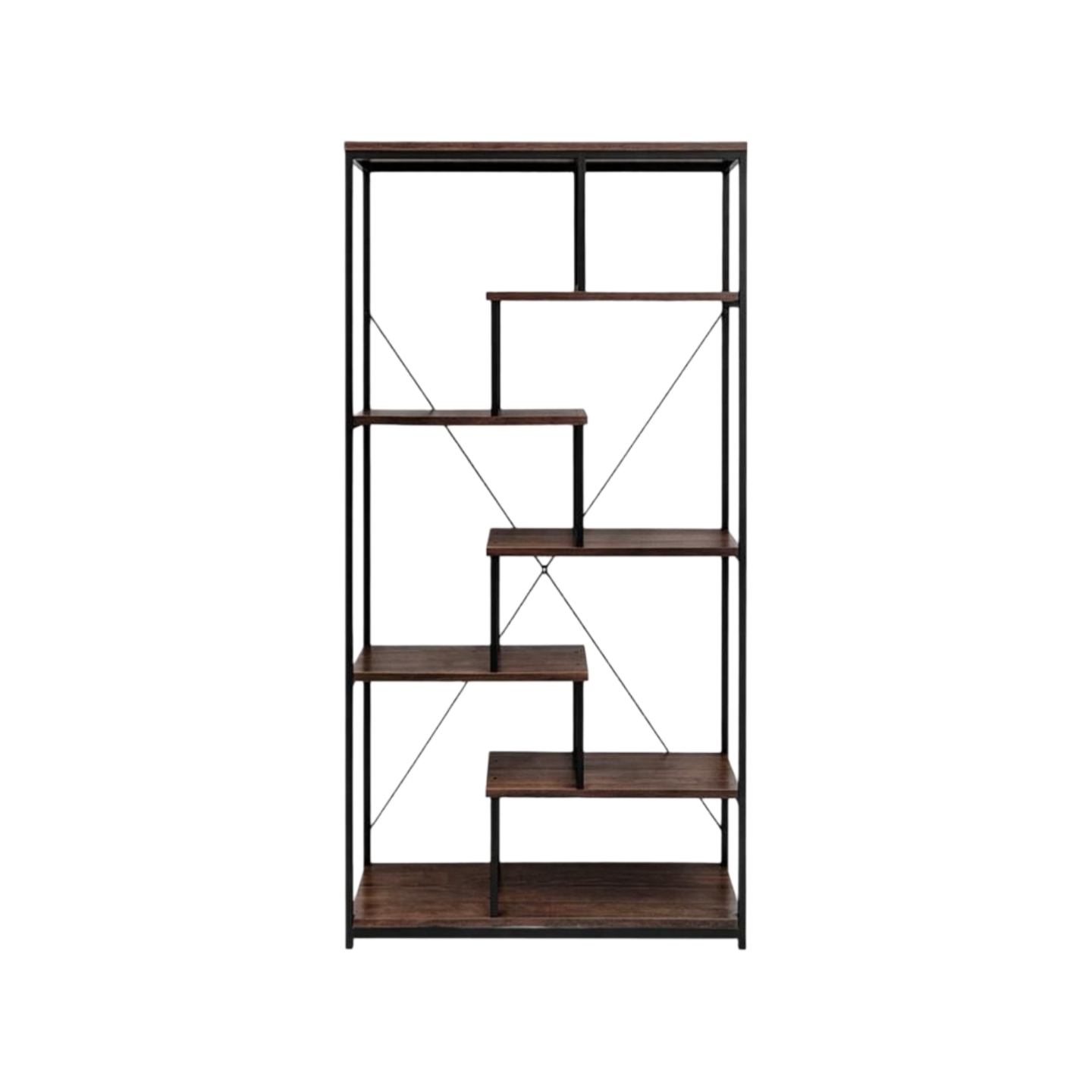  Dark brown modern multi-shelf storage unit 