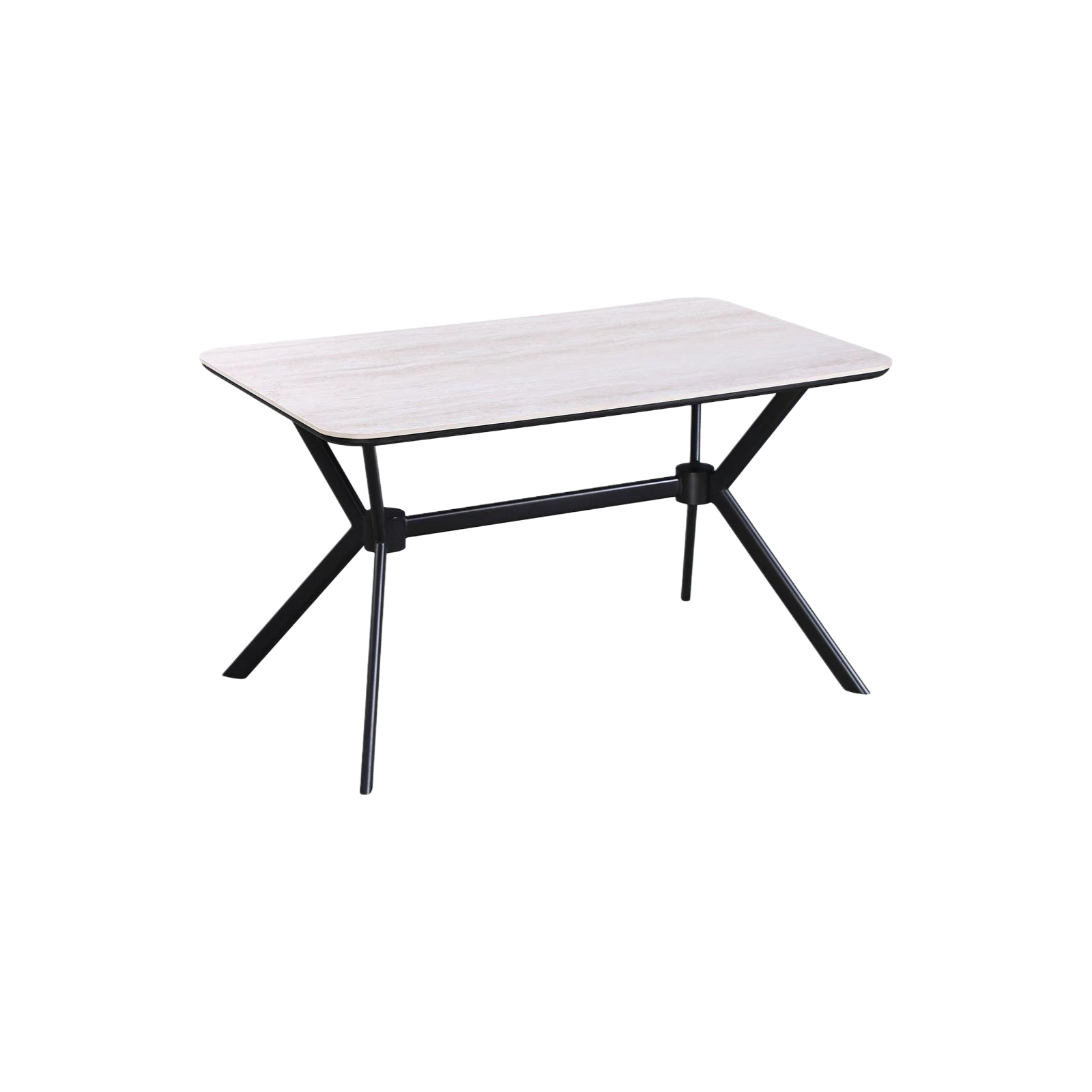  Multi color ceramic dining table gray top black base 