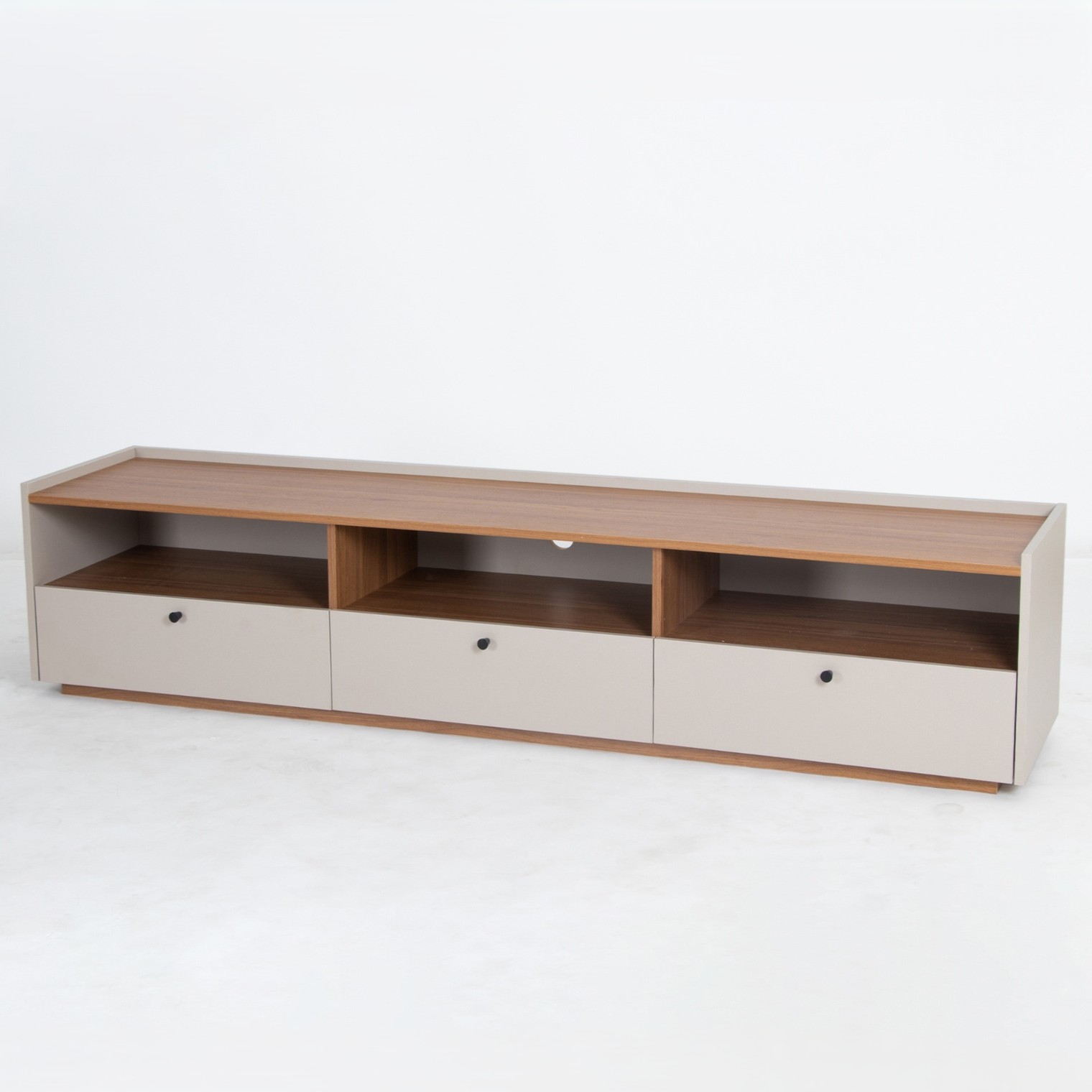  180 cm wooden TV stand with storage compartments and drawers 