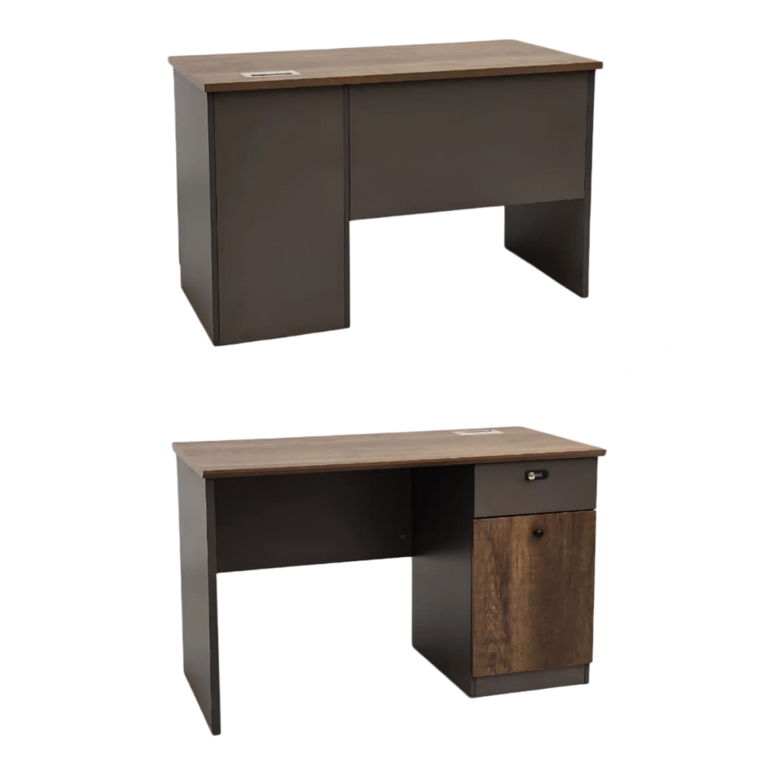  Brown office desk with brown wood top 