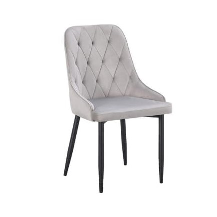  Light gray quilted dining chair with modern design 
