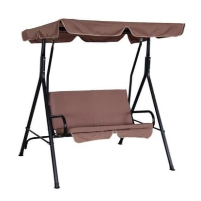  Brown garden swing ideal for terraces and garden spaces. 