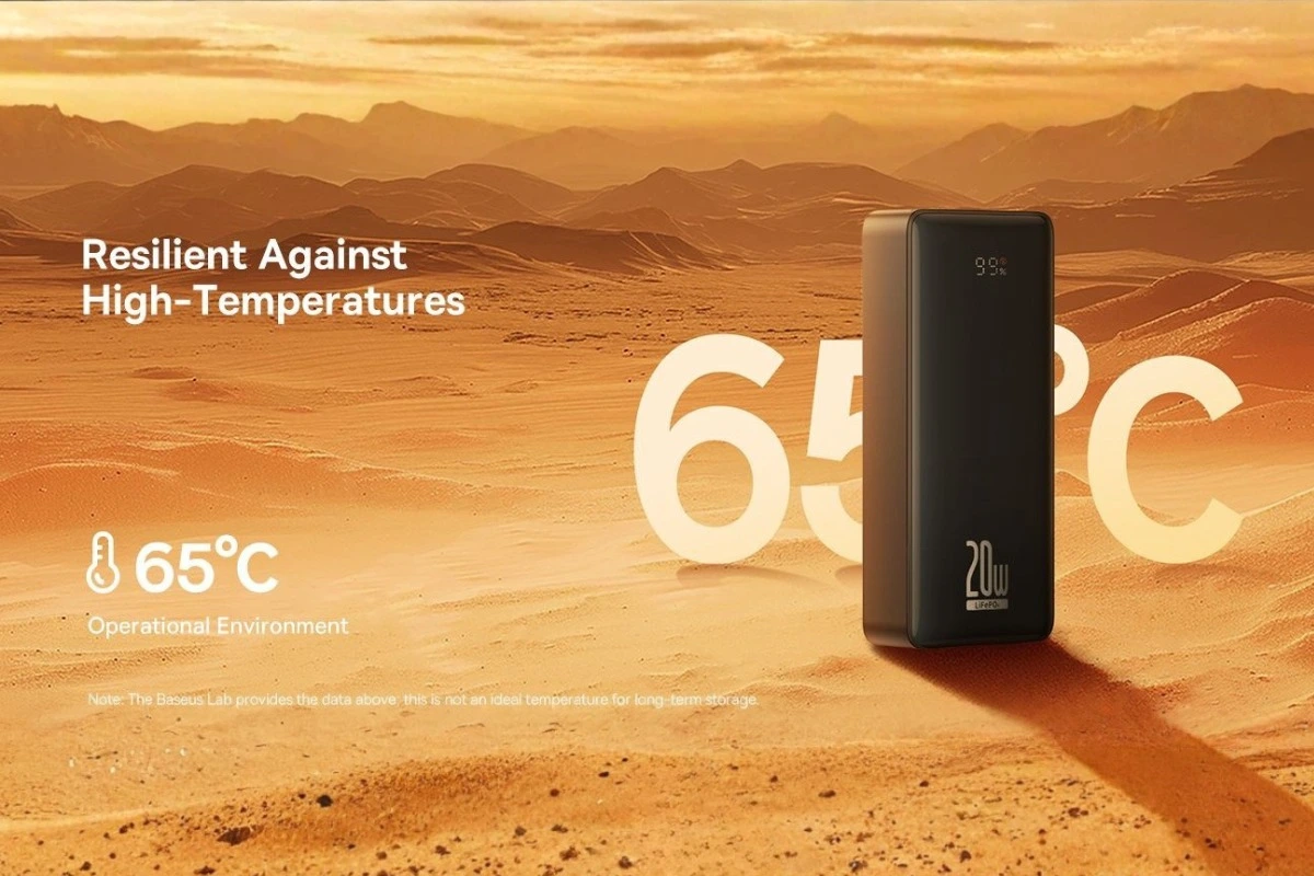 باور بانك ديجتال lifePO4 سعة 27600 مللي أمبير بقوة 20 واط من بيسوس - أسود