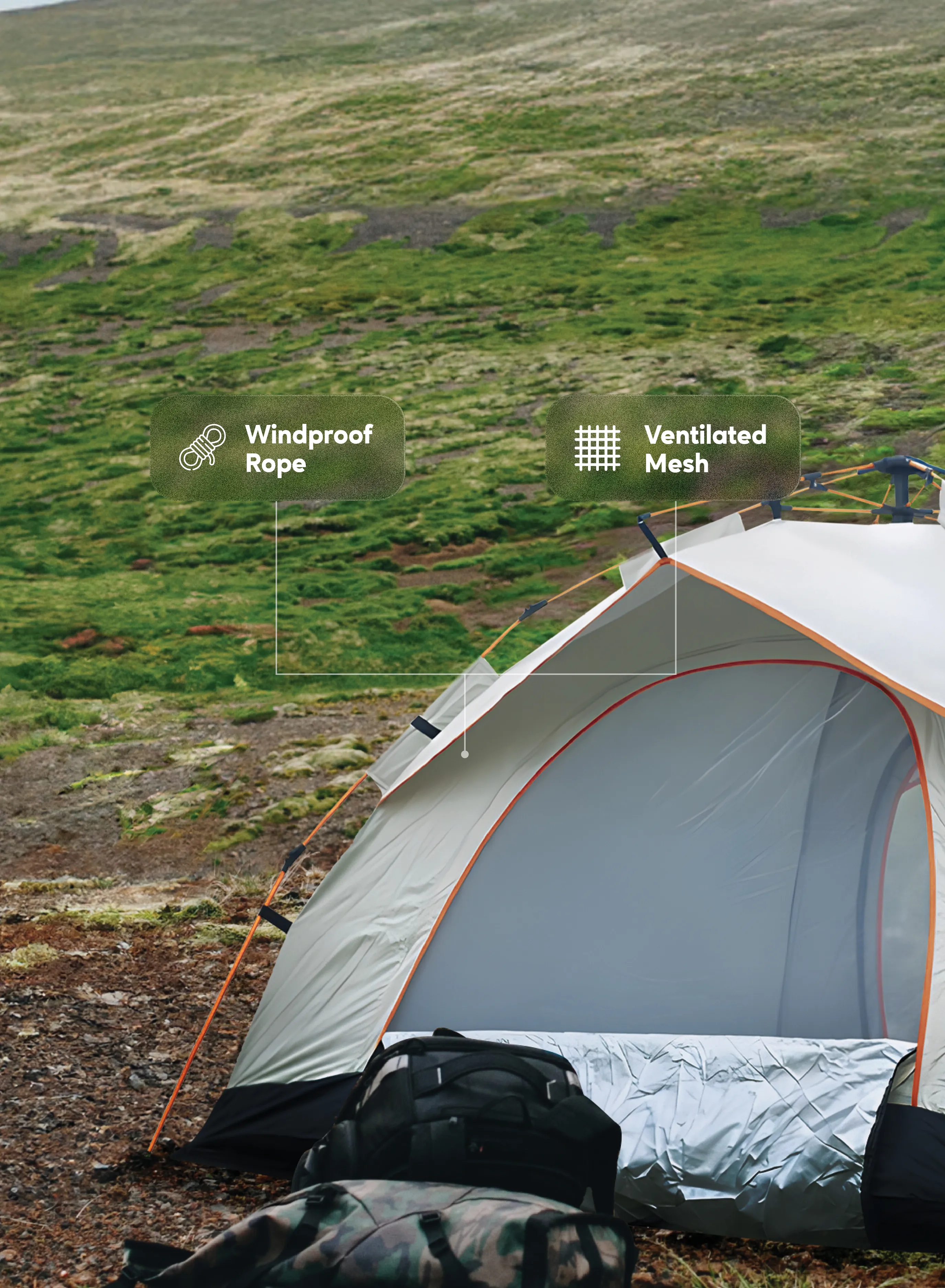 Green Lion GT-3 Camping Tent - Biege