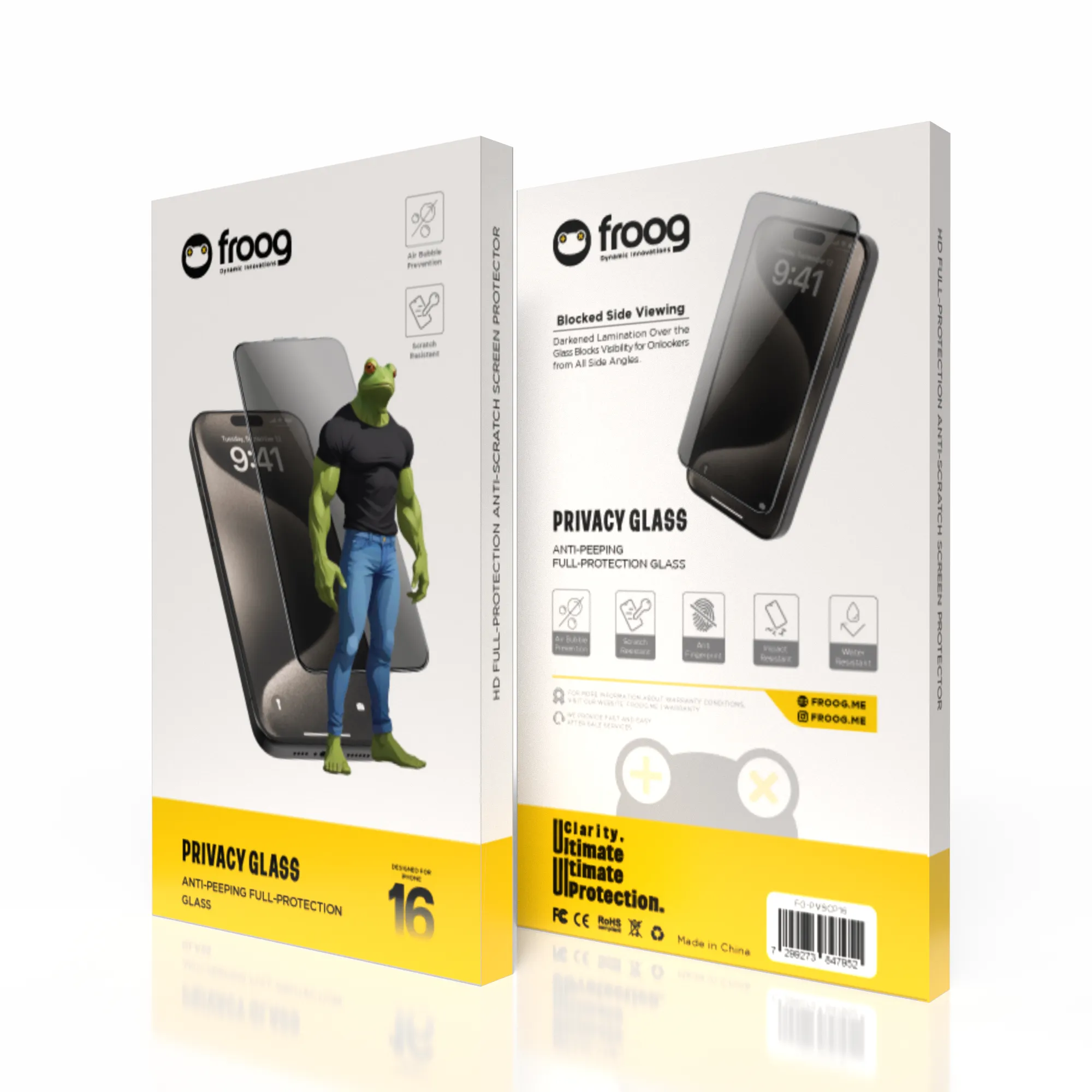 FROOG Privacy Screen Protector for iPhone 16 Serise