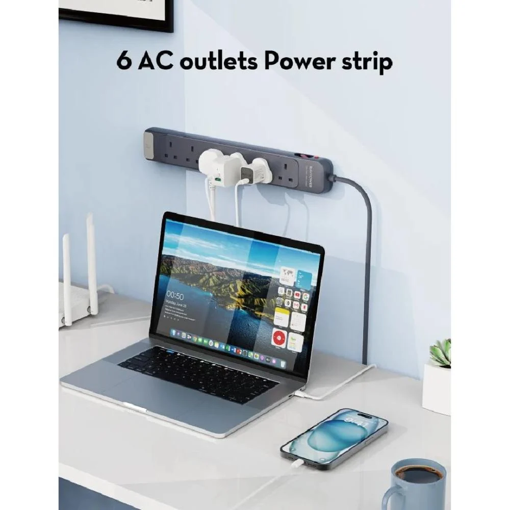 Ravpower - 6 AC outlet plug - grey