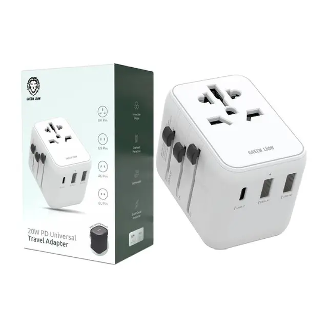 Green Lion 20W Universal Travel Adapter - White