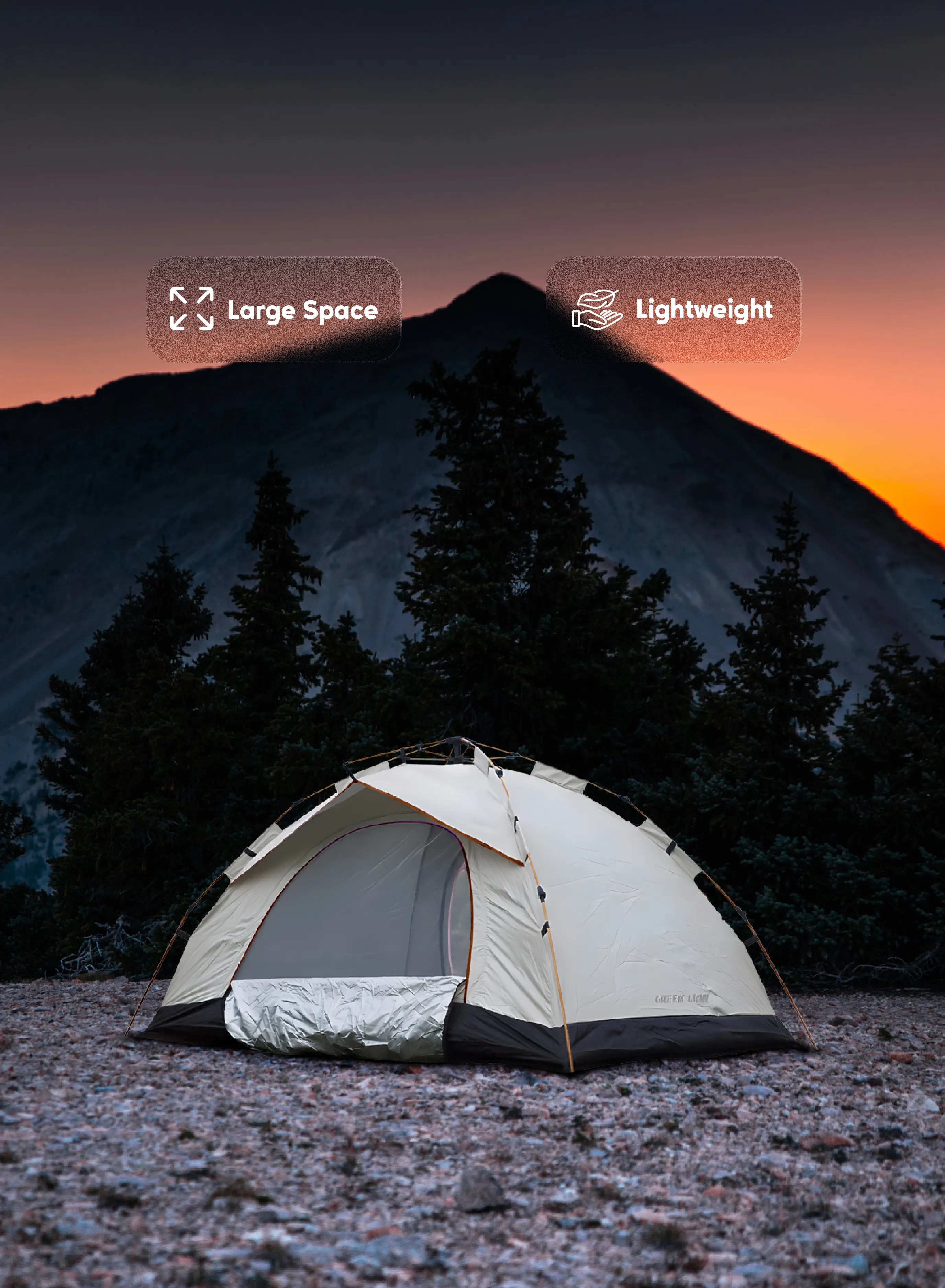 Green Lion GT-3 Camping Tent - Biege