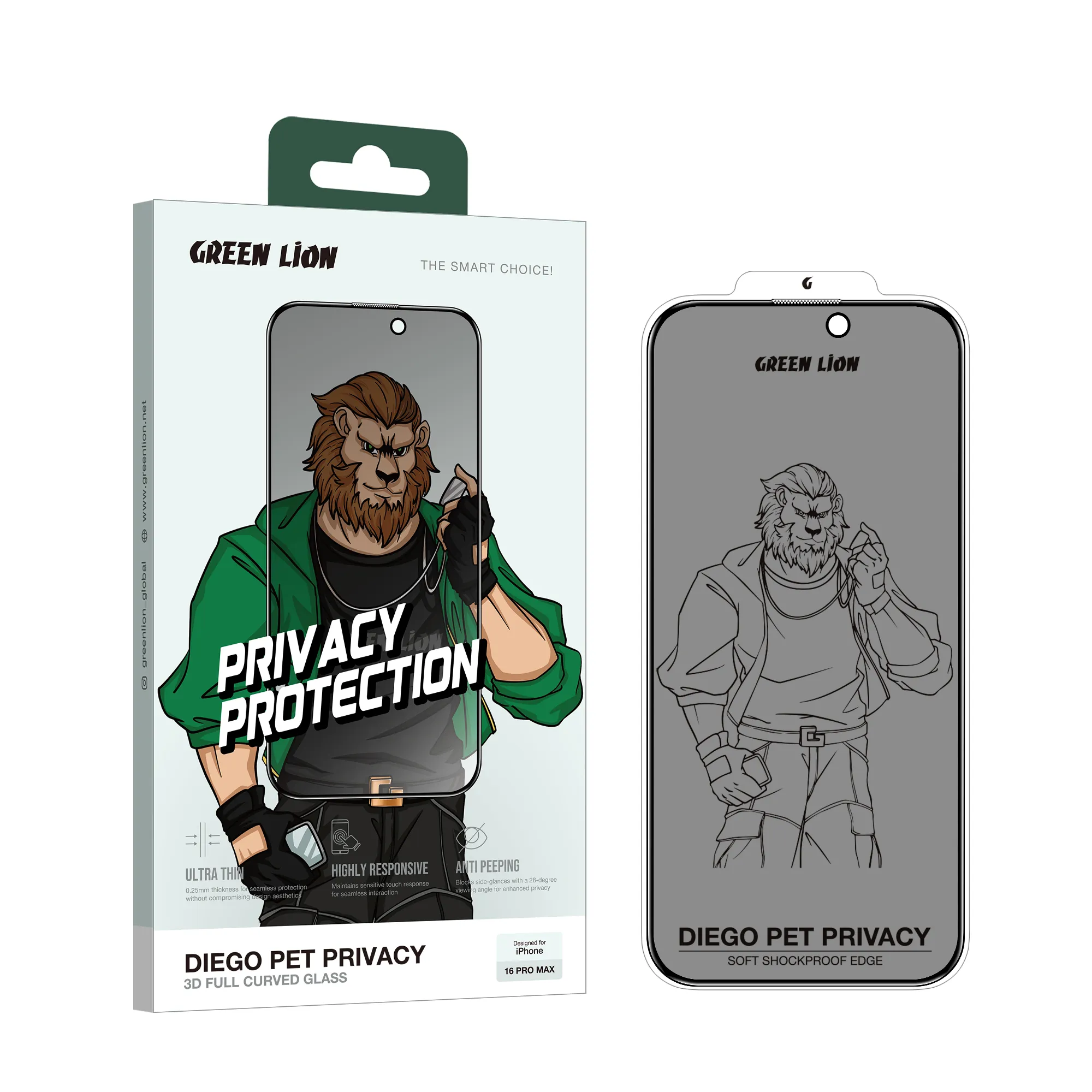 Green Lion Diego PET Privacy Screen for iPhone Pro Max