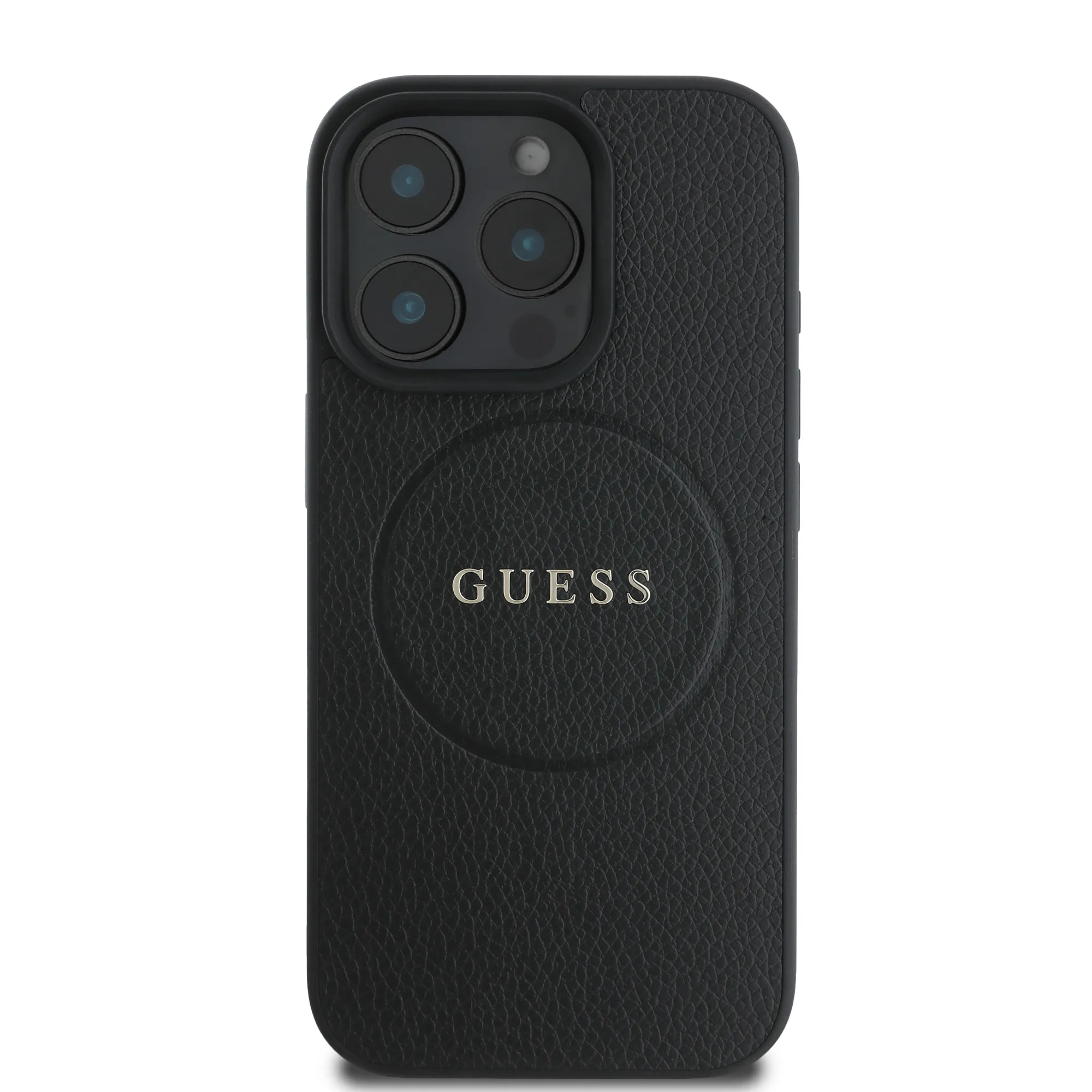 Guess iPhone 16 Pro Max MagSafe Leather Case with Ring - Black