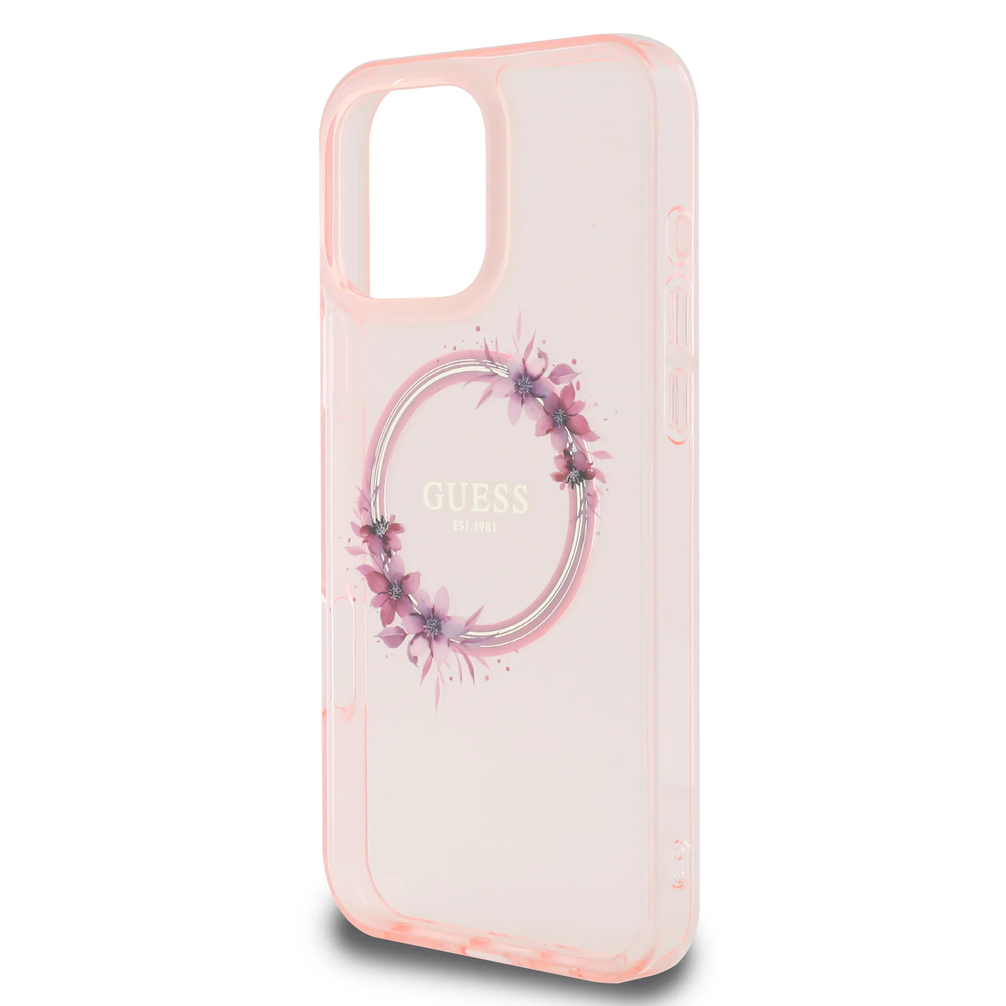 Guess iPhone 16 Pro Max MagSafe Case Floral Wreath Design