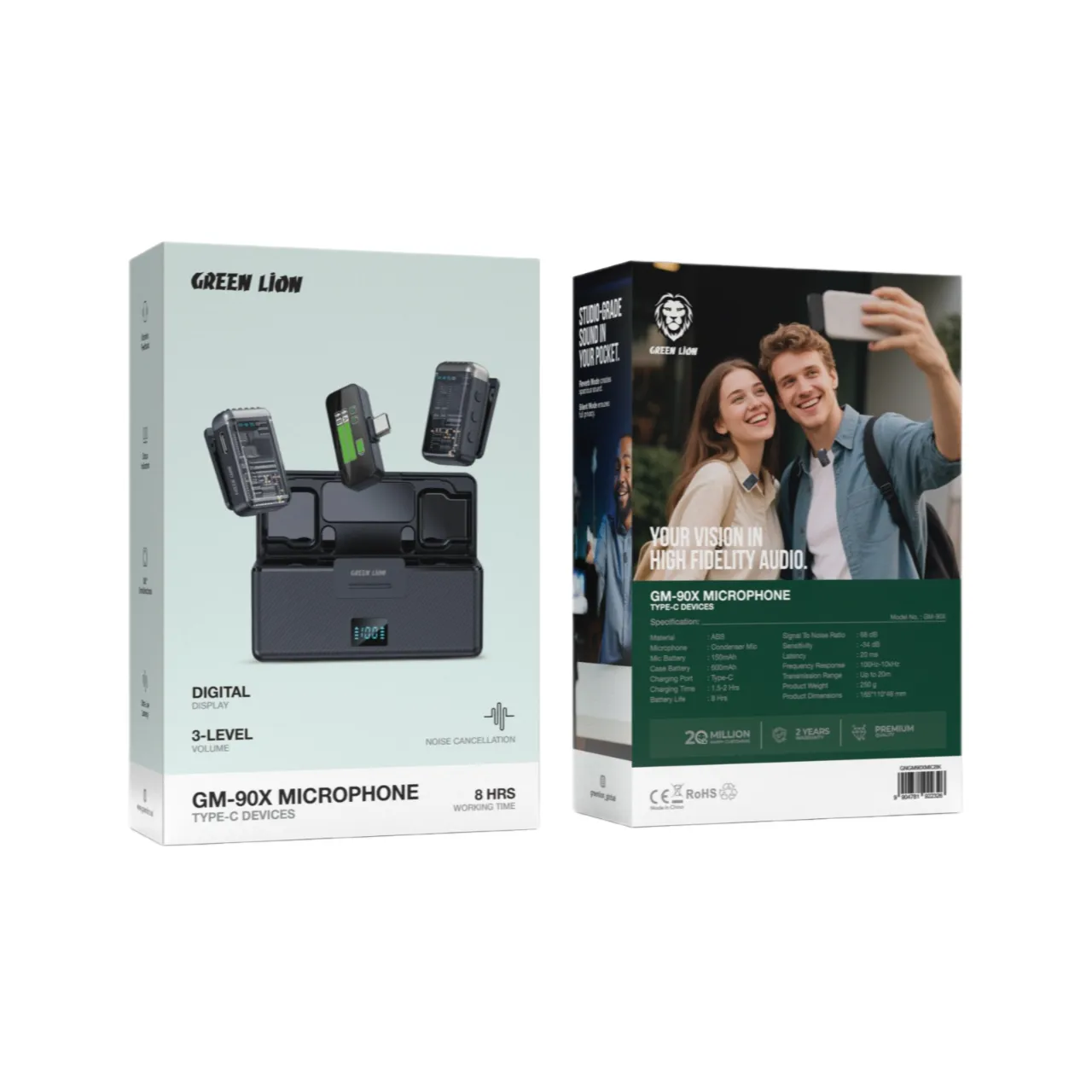 ميكروفون لاسلكي 3 في 1 تايب سي GM-90X من جرين ليون