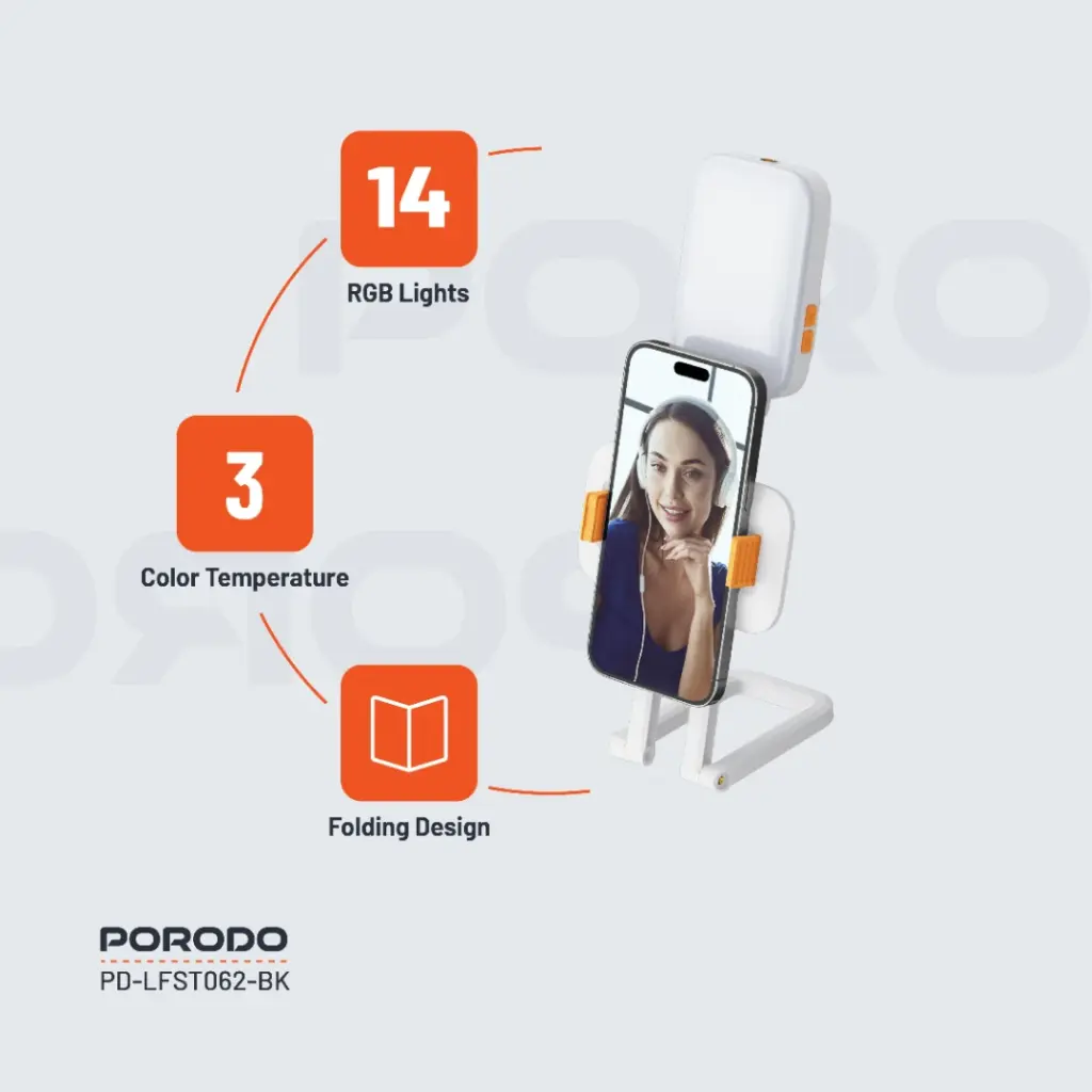 Porodo Lifestyle Phone Stand Fill Light
