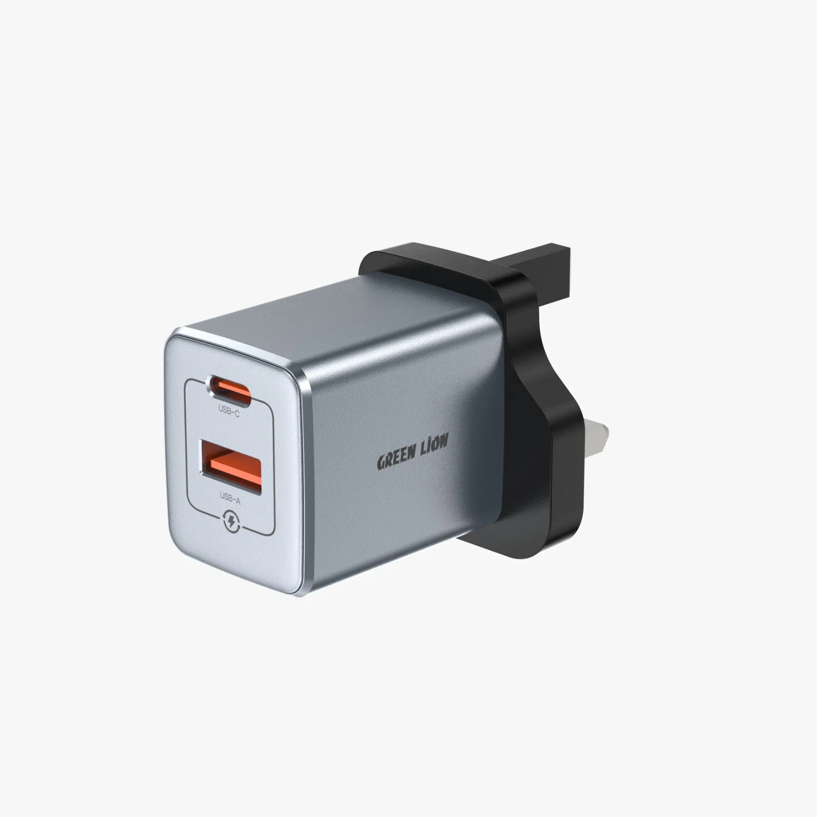 Green Lion GaN Premium UK Plug Wall Charger - Gray