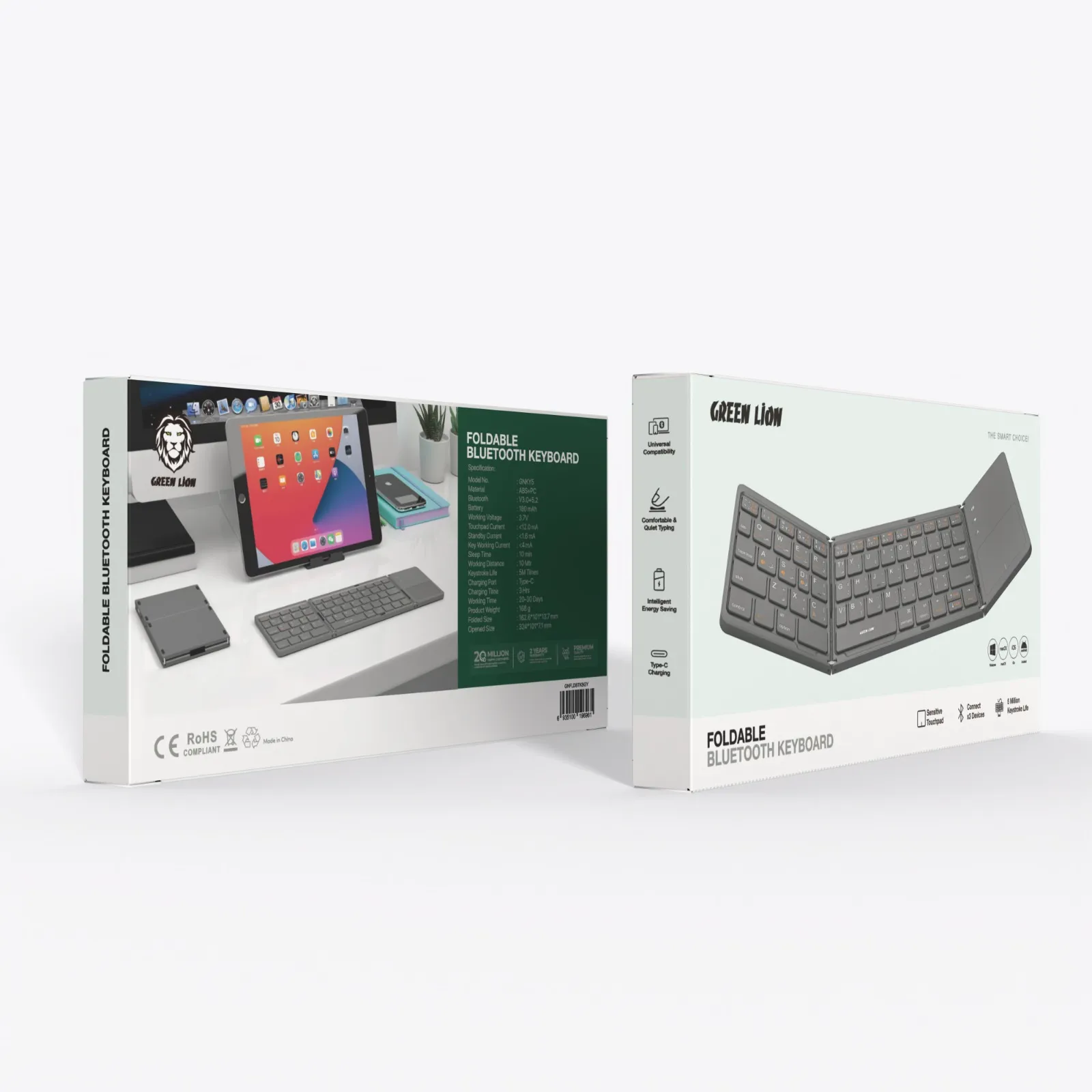 Green Lion Foldable Bluetooth Keyboard - Gray