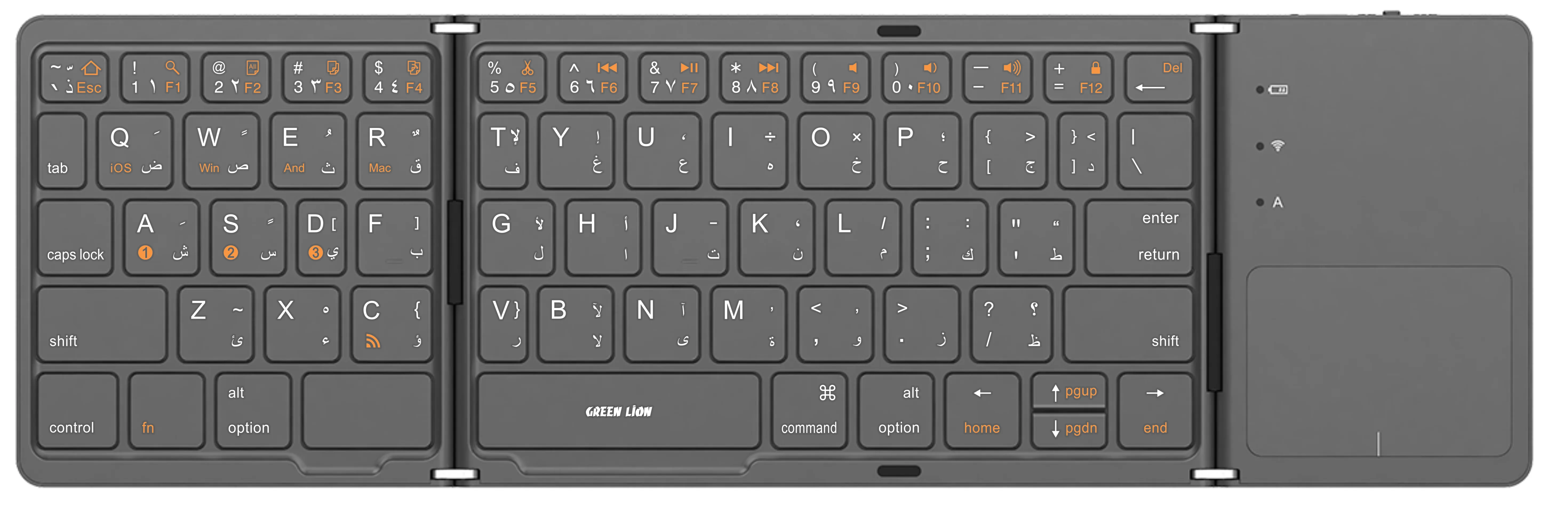Green Lion Foldable Bluetooth Keyboard - Gray