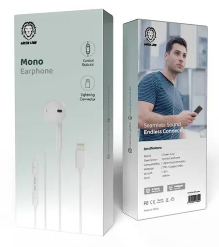 Green Lion Mono Earphones with Lightning Connector
