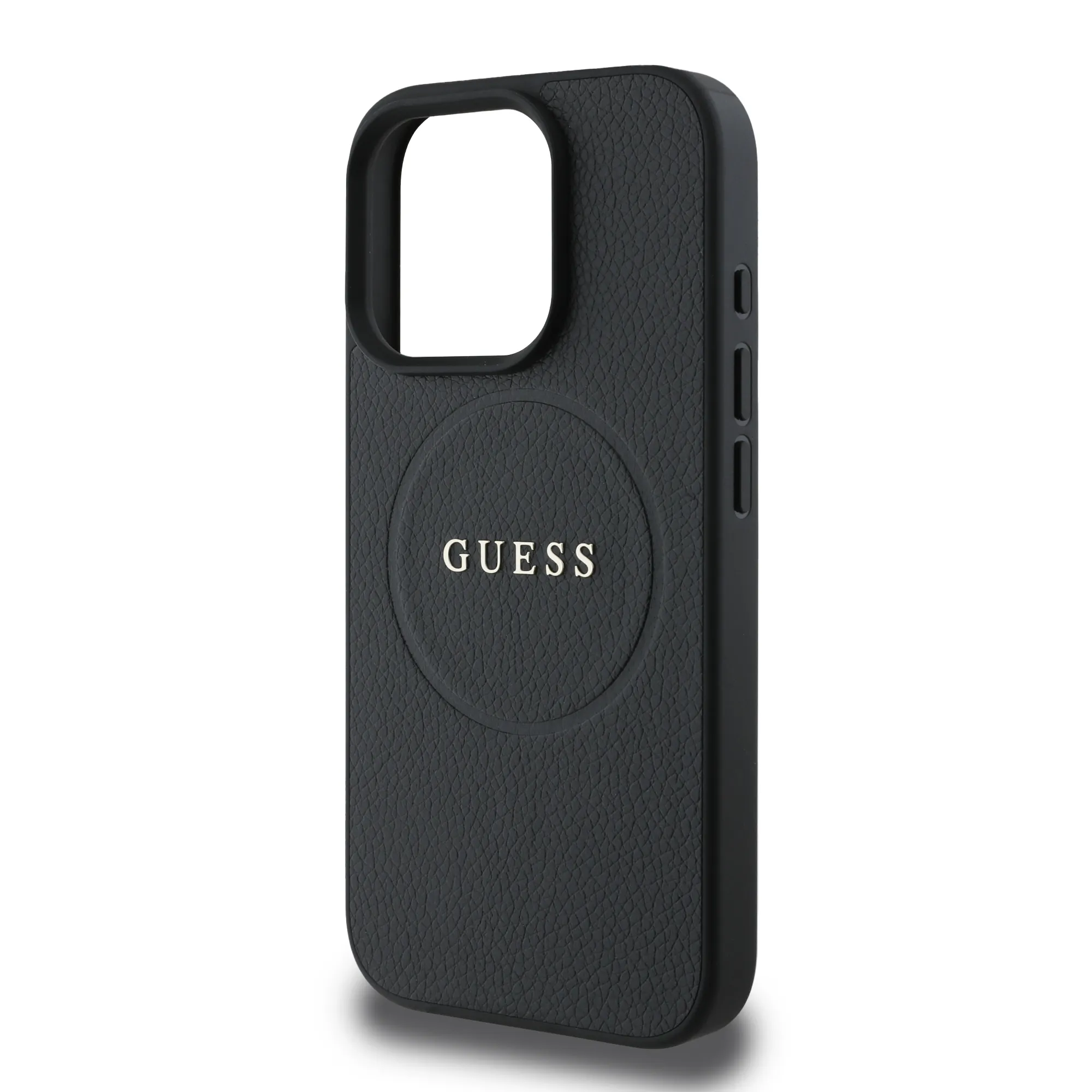 Guess iPhone 16 Pro Max MagSafe Leather Case with Ring - Black