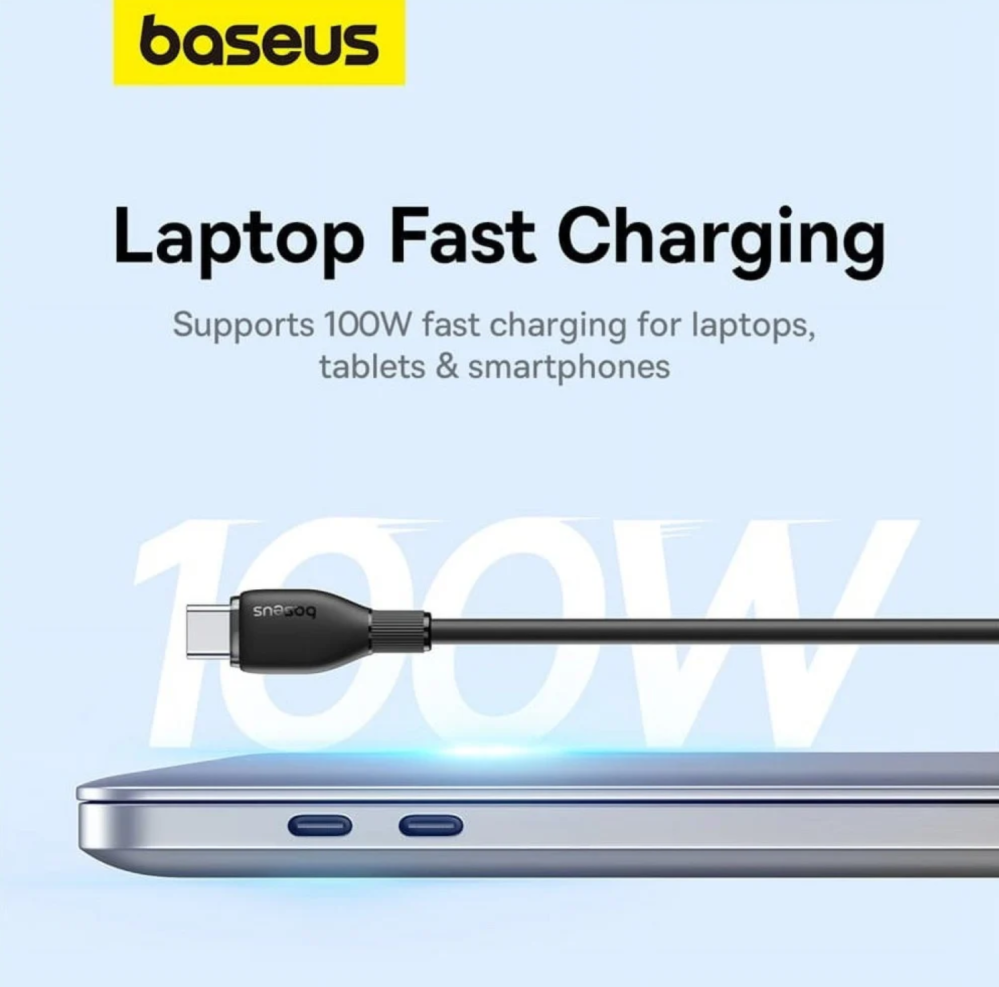 Baseus USB-C to USB-C 100W Leather Cable – 1.2 Meter