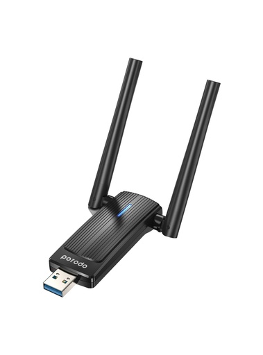 Porodo Dual Band WiFi6 USB Adapter - Black