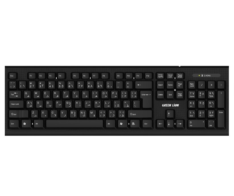 Green Lion Wireless Keyboard And Mouse - Black