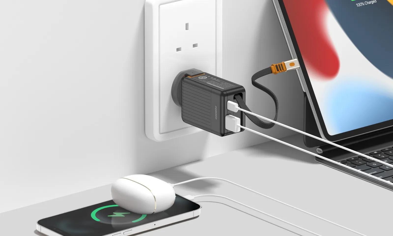  Porodo 75cm Retractable Type-C Super Quick GaN Charger Porodo 75cm Retractable Type-C Super Quick GaN Charger Porodo 75cm Retractable Type-C Super Quick GaN Charger