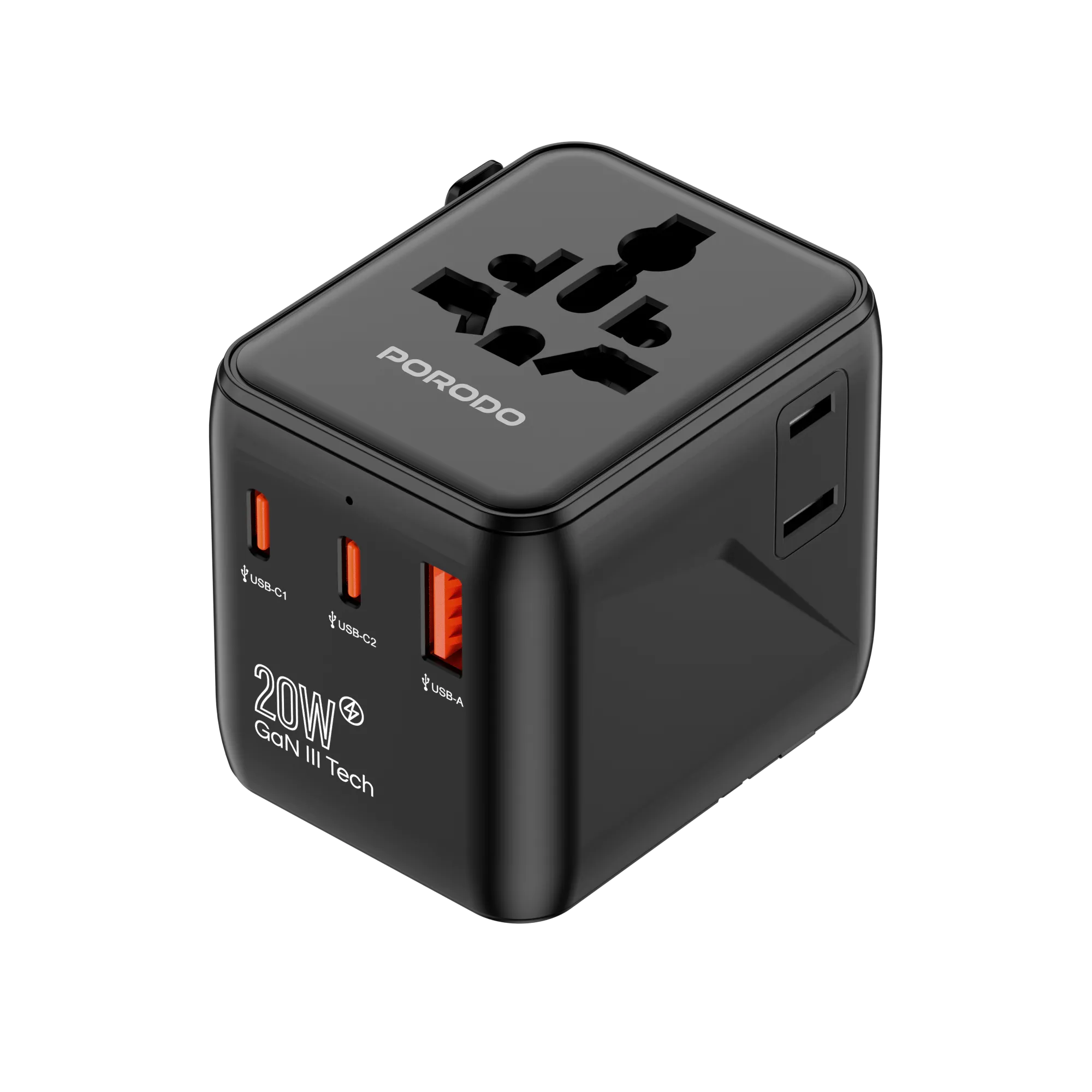 Porodo Universal Travel GaN Quick Charger - Black