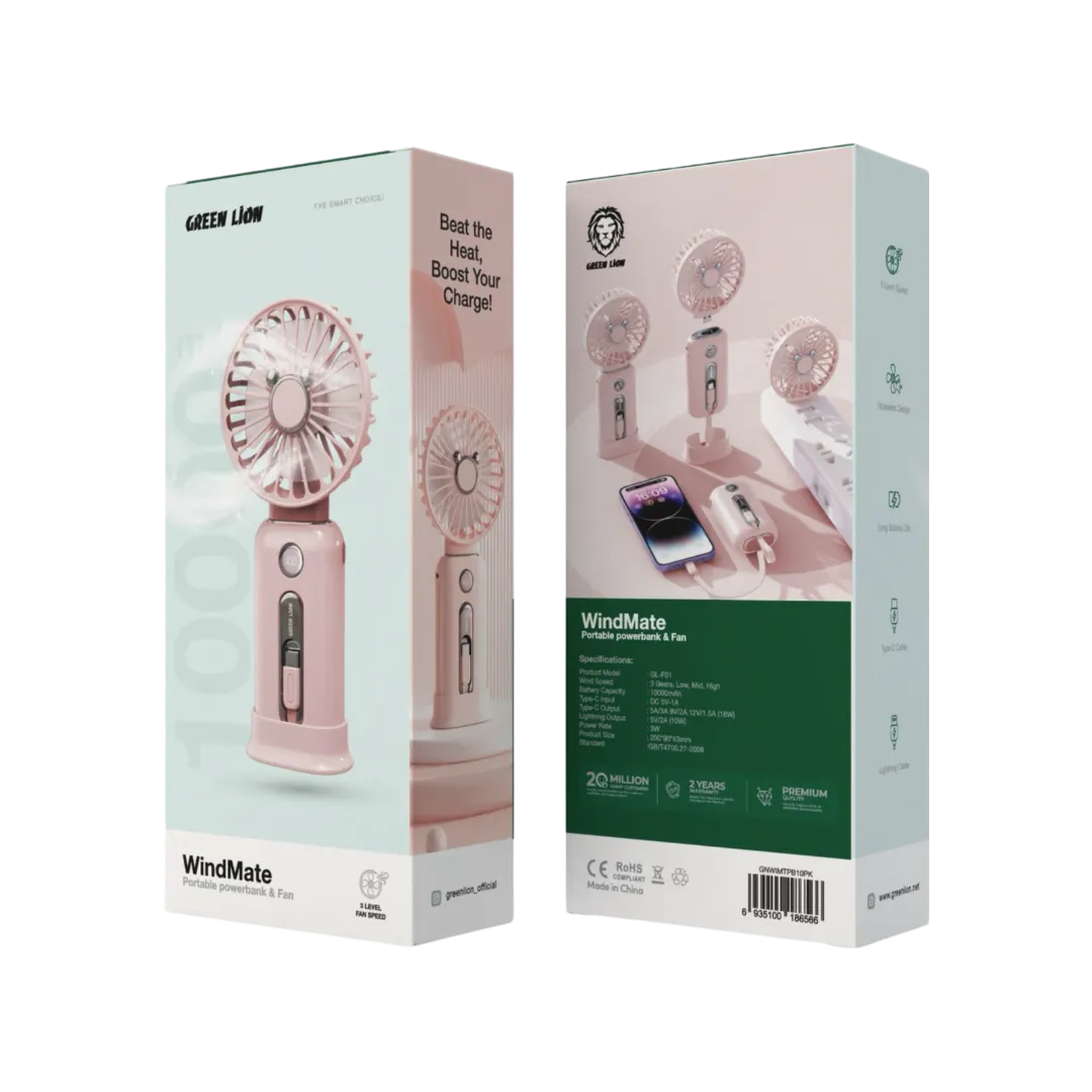 Green Lion Wind Mate Portable Power Bank & Fan