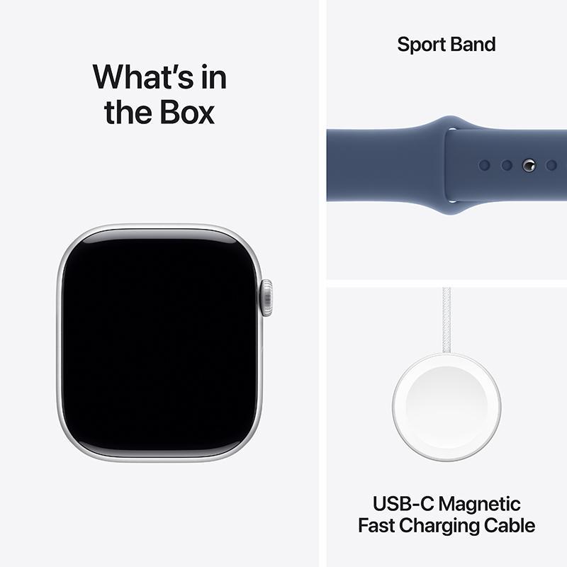 Apple Watch Series 10 46mm GPS Silver with Blue Band