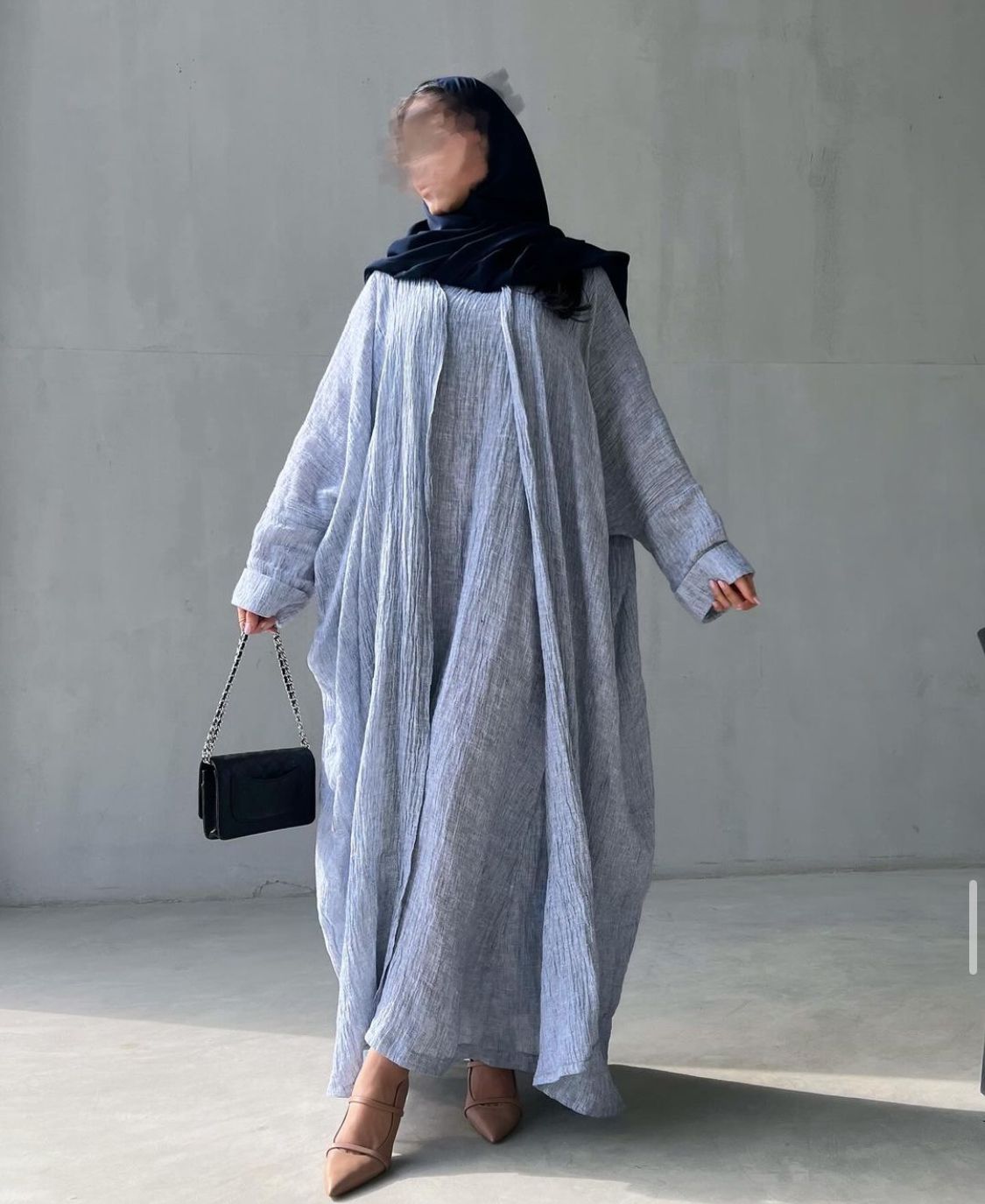 Navy blue linen