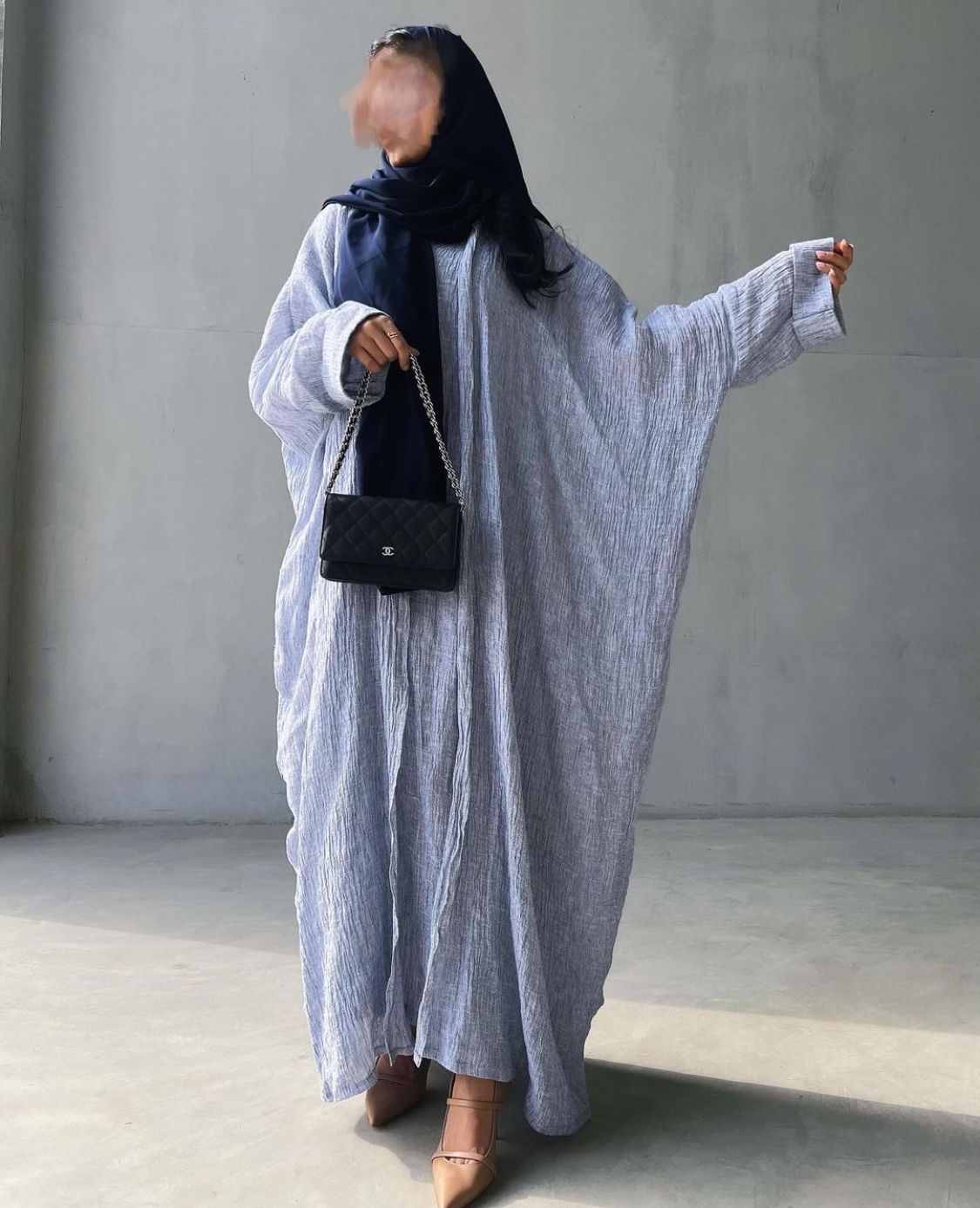 Navy blue linen