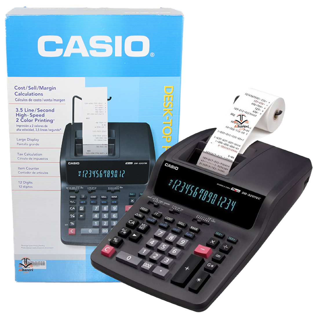 آلة حاسبة مكتبية طابعة كاسيو DR-120TM 12Digits