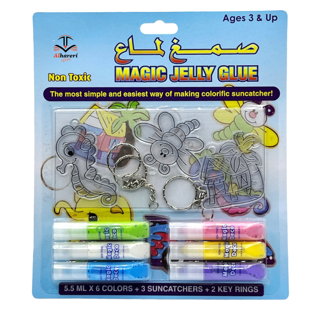 Image of Glitter Gel Glue Set of 6 Colors with Medals | Al Hariri Store