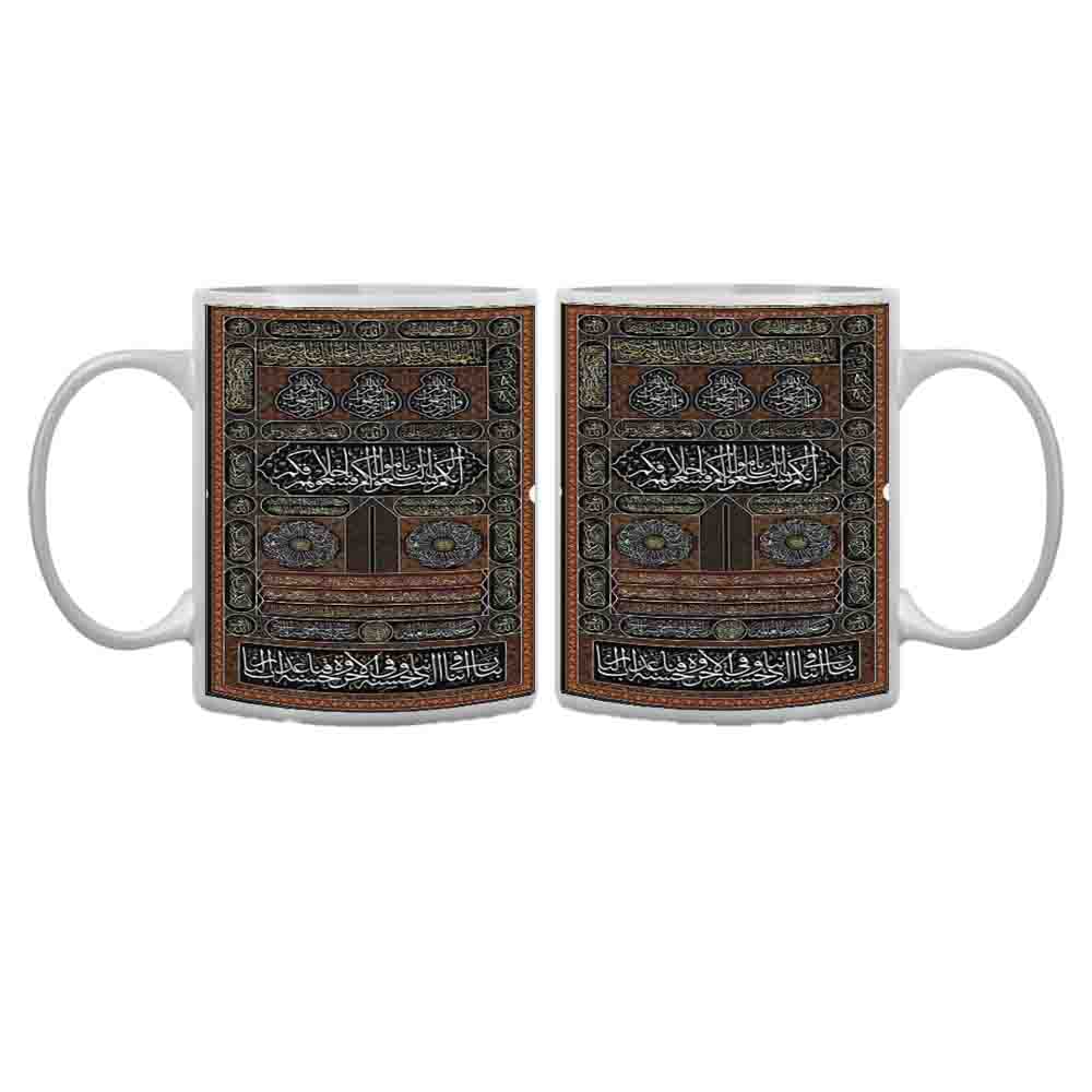 Image of ceramic mug with golden Kaaba curtain design | Alhareri Store
